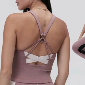 Spiritual Gangster Aura Dream Mauve Strappy Back crop top